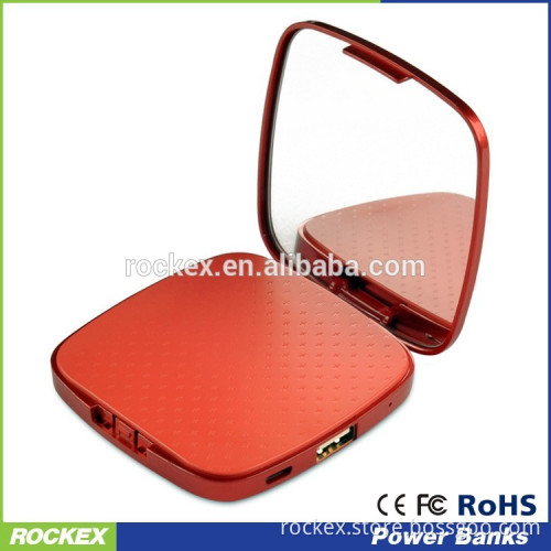 Creative Fashion Makeup Mirror Power Bank 3000mah Portable Battery Charger